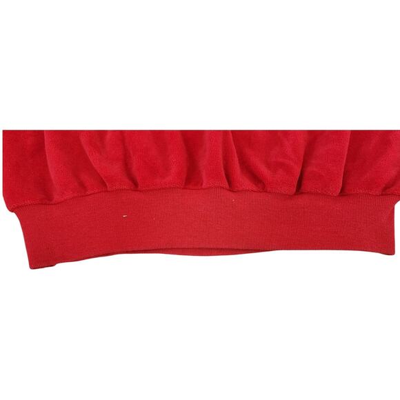 Vintage Max Hurn Red V- Neck Long Sleeve Pullover Velour Blouse Women's Size 12 - Picture 13 of 13